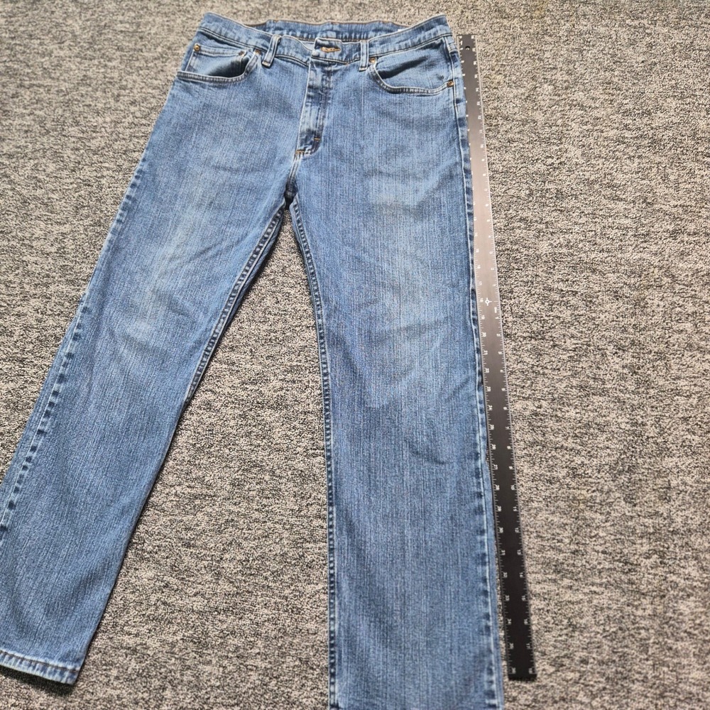 Wrangler Authentic Jeans Mens 34x29 Regular Fit Blue Denim 9WRGAMS Mid Wash - Picture 8 of 11